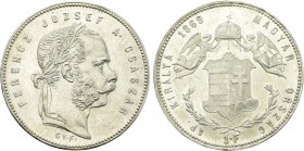 HUNGARY. Franz Joseph I (1848-1916). 1 Forint (1869 GYF). Karlsburg.