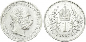 HUNGARY. Franz Joseph I (1848-1916). 1 Krone (1897). Vienna.