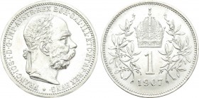 HUNGARY. Franz Joseph I (1848-1916). 1 Krone (1907). Vienna.