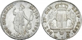 ITALY. Genova. Dogi Biennali (1528-1797). 8 Lire (1796).