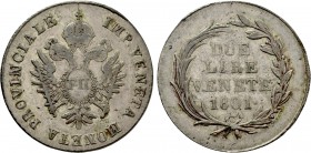 ITALY. Venice. Francesco II (1798-1805). AR 2 Lire (1801)�.