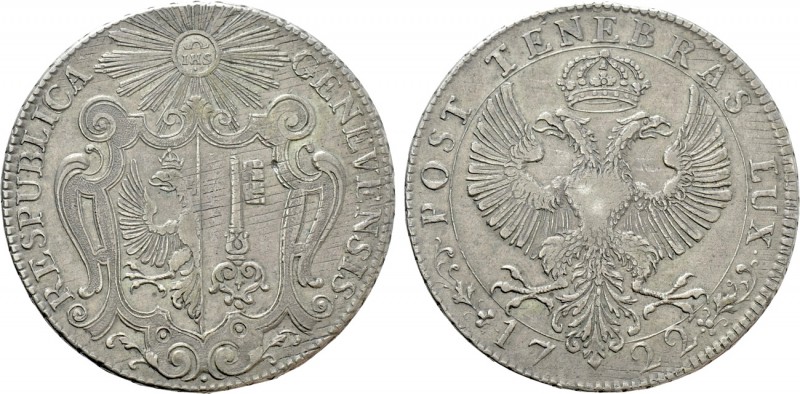 SWITZERLAND. Geneva. Taler (1722). 

Obv: RES PUBLICA GENEVENSIS. 
Coat-of-ar...