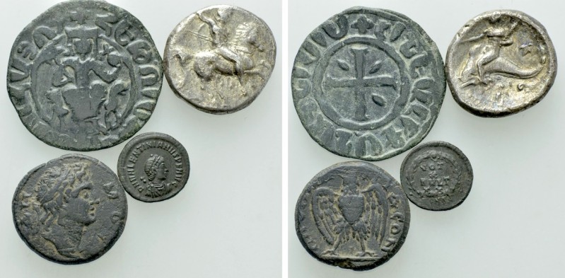 4 Ancient Coins; Tarent, Armenia etc. 

Obv: .
Rev: .

. 

Condition: See...