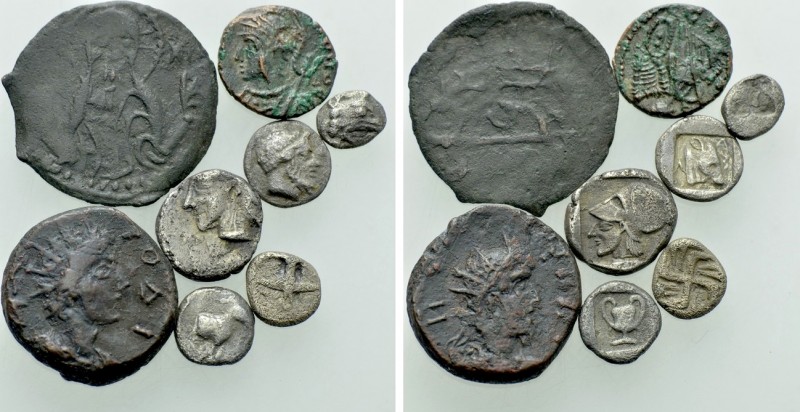 8 Greek, Roman and Medieval Coins. 

Obv: .
Rev: .

. 

Condition: See pi...