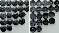 20 Bronze Coins of the Macedonian Kings; Alexander the Great and Philipp II.