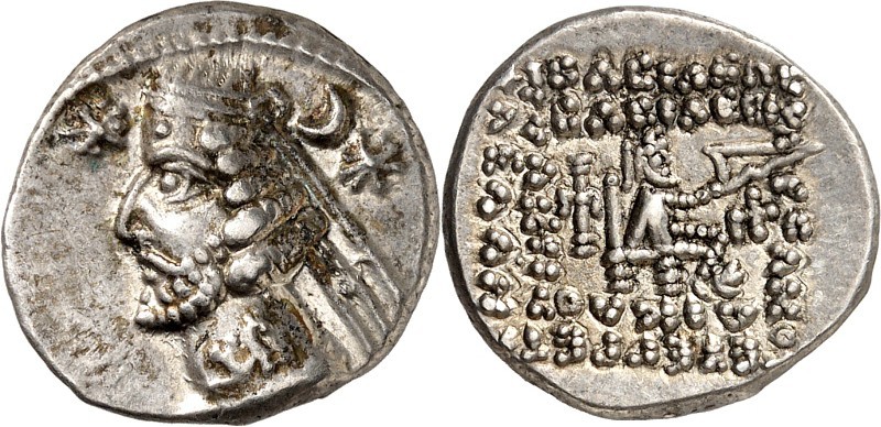 PARTHIEN. 
KÖNIGREICH. 
Orodes II. 57-38 v. Chr. Drachme 4,02g, Rhagae? Büste ...