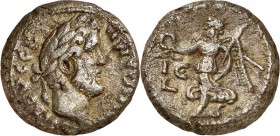 ÄGYPTEN. 
ALEXANDREIA (al-Isqandariyah). 
Antoninus Pius 138-161. Bi-Stater ("15"=&nbsp;151/152) 12,4g. Kopf mit Lorbeerkranz n.r. ANTUNIN-OC CEB EY...