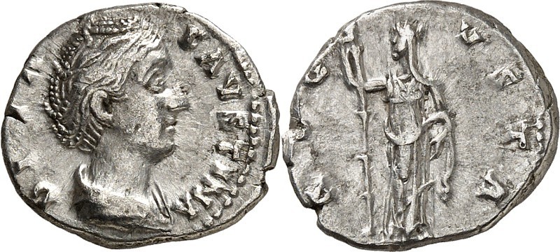 RÖMISCHES KAISERREICH. 
Diva Faustina senior z.Z. Antoninus Pius 141/161. Denar...