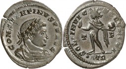 RÖMISCHES KAISERREICH. 
CONSTANTINUS I. der Große, Augustus 306(310)-337. AE-Follis 22/19,5mm (317) 3,07g, Trier, 1.&nbsp;Off. Paludamentbüste m. Lkr...