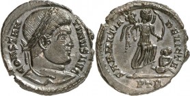 RÖMISCHES KAISERREICH. 
CONSTANTINUS I. der Große, Augustus 306(310)-337. AE-Follis 19/20mm (323) 3,28g, Trier, 1.&nbsp;Off. Kopf m. Lkr. n.r. CONSTA...