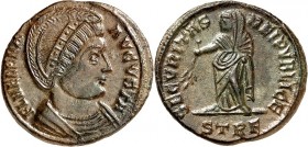 RÖMISCHES KAISERREICH. 
Helena (Hl.), Mutter von Constantinus I. +329. AE-Follis 19mm (327/328) 2,91g, Trier, 1.&nbsp;Off. Pallabüste m. Diadem n.r. ...