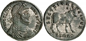 RÖMISCHES KAISERREICH. 
IULIANUS II. Augustus 360/361-363. Bi-Doppelmaiorina 28mm (362/363) 8,62g, Sirmium. 2.&nbsp;Off. Paludamentbüste m. Perlendia...