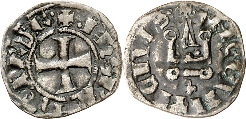ROMANIA (Albanien), Fürstentum. 
Filippo de Taranto 1294-1331. Bi-Denier Tourno...