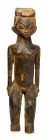 AFRIKANA. 
BURKINA FASO. 
LOBI. Fetischfigur. Weibliche Holzfigur, flaches Tragetablett mit Aussenring auf Kopf, zylinderförmiger Körper, seitlich h...