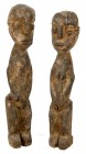 AFRIKANA. 
BURKINA FASO. 
LOBI. Ahnenpaar, männliche und weibliche Figur, runder Kopf, Arme eng am schlanken Körper anliegend, Hände auf Bauch zusam...