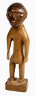 AFRIKANA. 
NIGERIA. 
EWE. Ewe - Figur, Zwillingsfigur. helles Holz, Gesicht und Kappe dunkelbraun bemalt. H.23,5cm. .