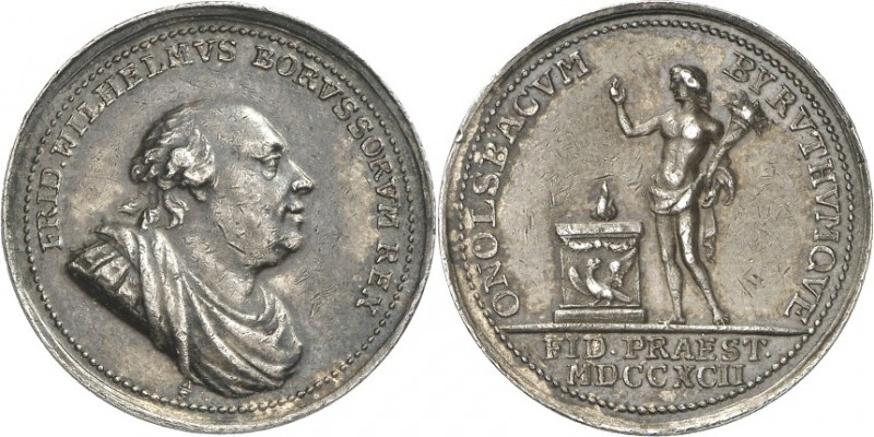 Brandenburg-Preussen. 
Friedrich Wilhelm II. 1786-1797. Medaille 1792 (v.&nbsp;...