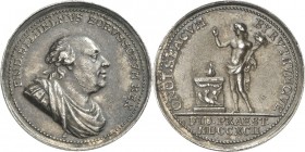 Brandenburg-Preussen. 
Friedrich Wilhelm II. 1786-1797. Medaille 1792 (v.&nbsp;Abramson) a.&nbsp;d. Huldigung von ANSBACH und BAYREUTH. Antik geharn....