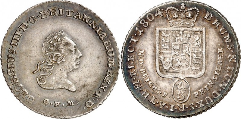 Braunschweig-Calenberg-Hannover. 
Georg III. 1760-1806(-1820). 1/3 Taler Reichs...