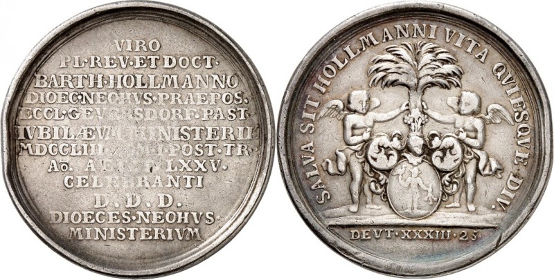 Bremen-Stadt. 
z.Z. Franz I. 1745-1765. Medaille 1753 a.d. 50. Ordinationsjubil...