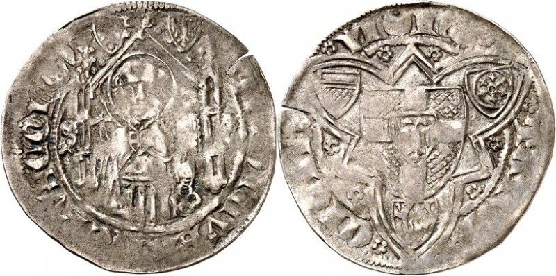 Köln-Erzbistum. 
Friedrich III., Graf von Saarwerden 1371-1414. Weißpfennig (um...