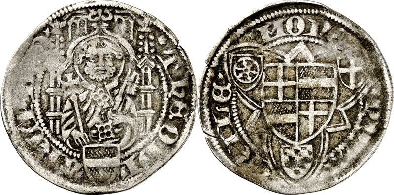 Köln-Erzbistum. 
Dietrich II. von Moers 1414-1463. Weißpfennig o.J. (1454-55) 2...