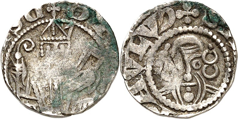 Münster-Bistum. 
Otto II. von der Lippe 1248-1259. Denar 1,35g.+OT(TO-EPI)SC Bi...