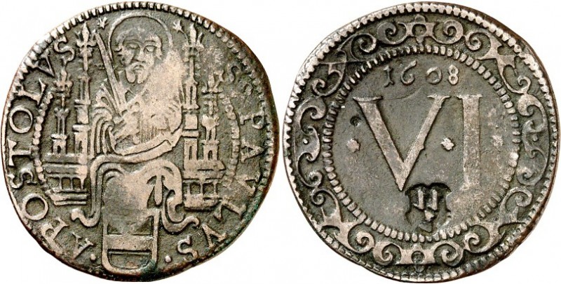 Münster-Domkapitel. 
Engelbert von Brabeck, Bursar 1595-1611. Cu-6 Pfenning 160...