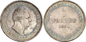Hannover, Kgr.. 
Wilhelm IV. 1830-1837. Taler Feinsilber 1834. AKS&nbsp; 63, J.&nbsp; 51, Th.&nbsp; 153. . 

feine bläulich irisierende Patina,ss-v...