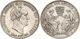 Sachsen, Königreich. 
Friedrich August II. 1836-1854. Taler 1854 a.&nbsp;s. Tod. AKS&nbsp; 117, J.&nbsp; 94, Th.&nbsp; 329. . 

vz