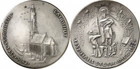 DEUTSCHE STÄDTE. 
Alphabetisch. 
LANDSHUT. Medaille 1932 (o. Sign., b. C. Poellath, Schrobenhausen) auf Hans Stethaimer und 500 Jahre St. Martin. An...