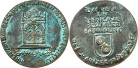 DEUTSCHE STÄDTE. 
Alphabetisch. 
MAINZ. MAINZ Medaille 1955 (v. J. Weiland) a.d. Wiederaufbau d. städtischen Altersheims. Portal d. Knebel'schen Hof...