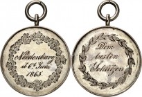 DEUTSCHE STÄDTE. 
Alphabetisch. 
NORDENBURG (Ostpr.). Medaille 1865 (o. Sign.) handgraviert 3 Z. im Lorbeerkranz "Dem besten Schützen" / handgravier...