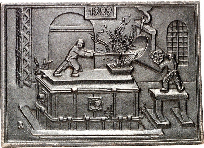 KUNSTMEDAILLEN. 
EISENKUNSTGUSS. 
Gleiwitzer Hütte. Einseitige Plakette 1929 (...