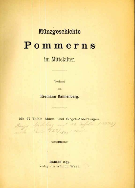 DEUTSCHES MITTELALTER. 
Nördlicher Küstenstreifen. 
DANNENBERG, H. Münzgeschic...