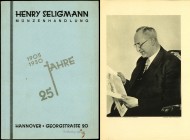 LAGERKATALOGE. 
DEUTSCHE FIRMEN. 
SELIGMANN, Henry. Nr.3 1930 "Hannoverscher Münzverkehr" 25 J. . 

Broschur II