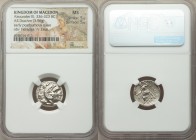 MACEDONIAN KINGDOM. Alexander III the Great (336-323 BC). AR drachm (16mm, 3.96 gm,11h). NGC MS 5/5 - 5/5. Posthumous issue of 'Colophon', ca. 310-301...