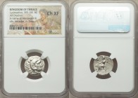 THRACIAN KINGDOM. Lysimachus (305-281 BC). AR drachm (17mm, 12h). NGC Choice XF. In the name and types of Alexander III of Macedon, Colophon, ca. 301-...