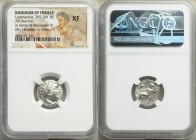 THRACIAN KINGDOM. Lysimachus (305-281 BC). AR drachm (16mm, 1h). NGC XF. Posthumous issue of Colophon, under Lysimachus, ca. 310-301 BC. Head of Herac...