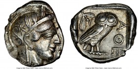 ATTICA. Athens. Ca. 440-404 BC. AR tetradrachm (25mm, 17.21 gm, 10h). NGC AU 5/5 - 4/5. Mid-mass coinage issue. Head of Athena right, wearing crested ...