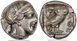 ATTICA. Athens. Ca. 440-404 BC. AR tetradrachm (24mm, 17.18 gm, 1h). NGC Choice XF 4/5 - 4/5. Mid-mass coinage issue. Head of Athena right, wearing cr...
