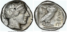 ATTICA. Athens. Ca. 440-404 BC. AR tetradrachm (25mm, 17.20 gm, 4h). NGC Choice XF 5/5 - 3/5, brushed. Mid-mass coinage issue. Head of Athena right, w...