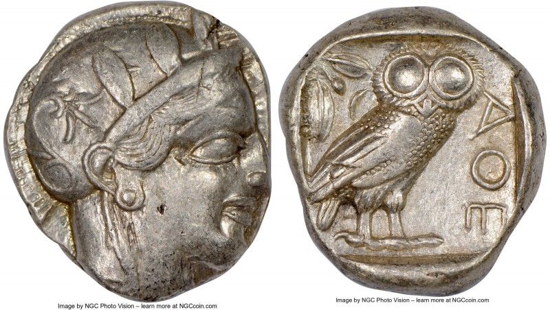 ATTICA. Athens. Ca. 440-404 BC. AR tetradrachm (24mm, 17.16 gm, 1h). NGC XF 4/5 ...