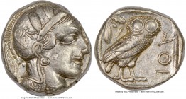 ATTICA. Athens. Ca. 440-404 BC. AR tetradrachm (24mm, 17.16 gm, 1h). NGC XF 4/5 - 4/5. Mid-mass coinage issue. Head of Athena right, wearing crested A...