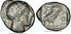 ATTICA. Athens. Ca. 440-404 BC. AR tetradrachm (25mm, 17.19 gm, 4h). NGC VF 5/5 - 4/5. Mid-mass coinage issue. Head of Athena right, wearing crested A...