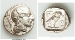 ATTICA. Athens. Ca. 440-404 BC. AR tetradrachm. XF. Mid-mass coinage issue. Head of Athena right, wearing crested Attic helmet ornamented with three l...