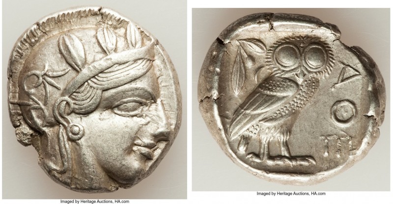 ATTICA. Athens. Ca. 440-404 BC. AR tetradrachm (25mm, 17.11 gm, 3h). Choice XF. ...