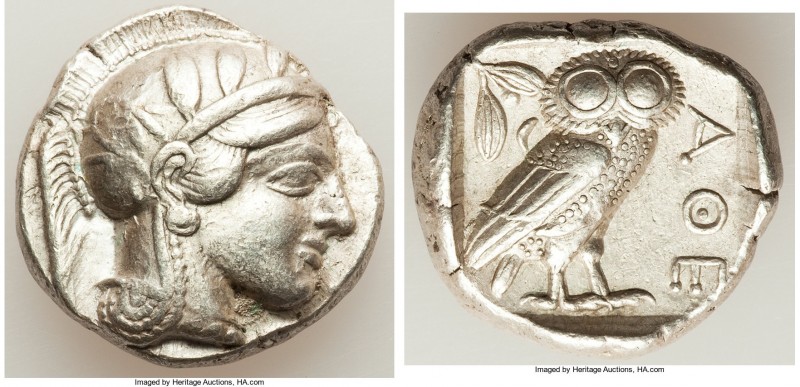 ATTICA. Athens. Ca. 440-404 BC. AR tetradrachm (24mm, 17.16 gm, 11h). Choice XF....