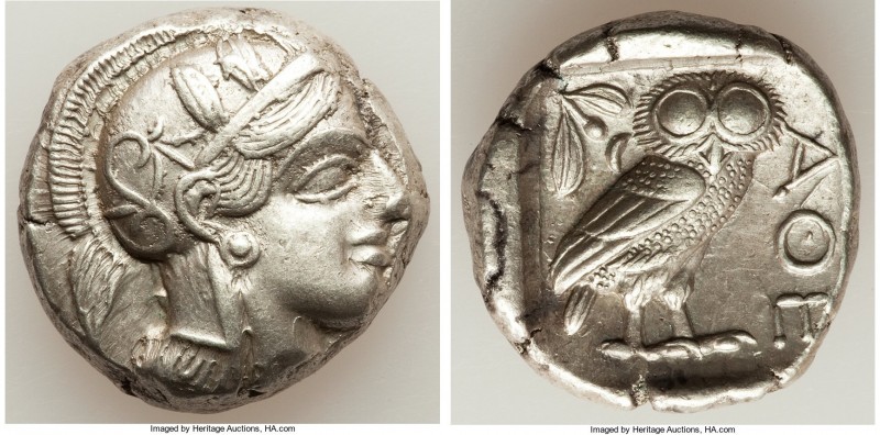ATTICA. Athens. Ca. 440-404 BC. AR tetradrachm (24mm, 17.13 gm, 4h). Choice XF. ...