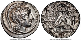 ATTICA. Athens. Ca. 2nd-1st centuries BC. AR tetradrachm (30mm, 16.64 gm, 12h). NGC AU 5/5 - 4/5. New Style coinage, ca. 110/9 BC. Zoilos, Euandros an...